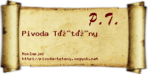 Pivoda Tétény névjegykártya